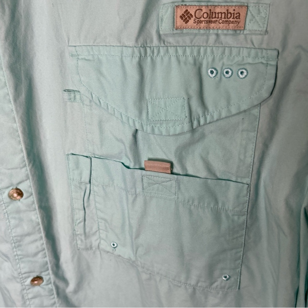 Columbia Shirt Mens XL PFG Fishing Casual Short Sleeve Button Up Pockets Vented - Picture 5 of 10